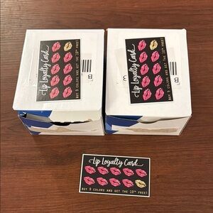 Lip Loyalty Card Set with Pink and Gold Shades - 2 boxes of about 200 each